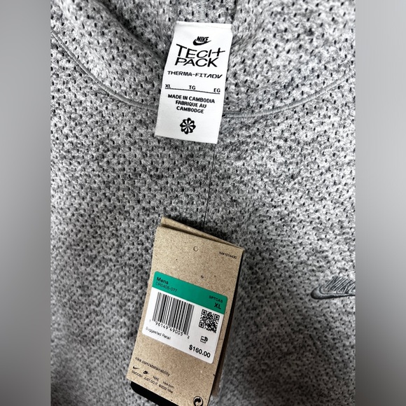 Nike Recycled Tech Pack Gray Hoodie Mens Sz XL - Picture 5 of 10